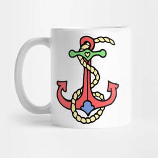 Ocean Anchor, Traditional Anchor Tattoo in Red Mug